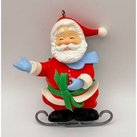 Hallmark Keepsake Soft Landing Christmas Ornament Santa Claus On Ice Skates - Picture 7 of 7